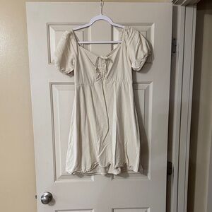 Japna Cream Puff Sleeve Dress